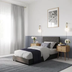 Yanis Upholstered Bed With USB - Room & Joy -HOMES: Inside + Out Store GUEST abc33062 618f 4faf 8345 322edc2b568e