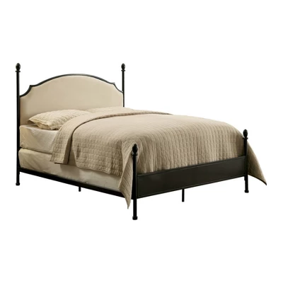 Geraldine Upholstered Headboard Poster Panel Bed Powder Coated Gun Metal - HOMES: Inside + Out 6 Geraldine Upholstered Headboard Poster Panel Bed Powder Coated Gun Metal - HOMES: Inside + Out - Image 4
