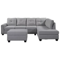 108" Reversible L-Shape Sectional Sofa Couch With Storage Ottoman-ModernLuxe -HOMES: Inside + Out Store GUEST ad1c856a 1ef9 49cf 8a82 908837822cc2