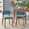 Set Of 2 Nettie Mid-Century Modern Upholstered Dining Chairs Walnut/Teal - Buylateral -HOMES: Inside + Out Store GUEST add80759 4d29 4442 a0a3 fc0dfea15d3c