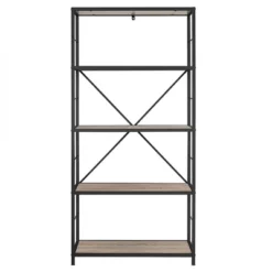 63" 4 Shelf Industrial Transitional Tall Bookshelf - Saracina Home 10 63" 4 Shelf Industrial Transitional Tall Bookshelf - Saracina Home -HOMES: Inside + Out Store GUEST ae28e843 9ead 4866 887b 69c057f32e71