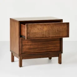 Wood & Cane Transitional Nightstand - Hearth & Hand™ With Magnolia -HOMES: Inside + Out Store GUEST af59a1ab 4868 4ff5 ab07 150c54a02150