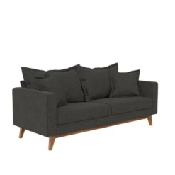 Maryan Pillowback Wood Stretcher Sofa Gray Linen - Room & Joy -HOMES: Inside + Out Store GUEST b3f23be1 a61b 4b2a a756 4c503ea257bd