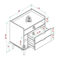 2pk Mid-Century Modern Solid Wood 2 Drawer Storage Nightstands - Saracina Home -HOMES: Inside + Out Store GUEST b4a44f9f b4b8 4593 b2f1 f1a651c0f8e1