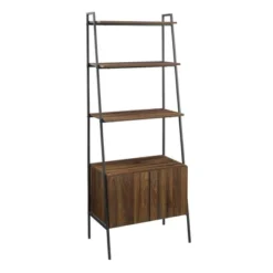 72" Open Shelf And Closed Storage Cabinet Ladder Bookcase - Saracina Home -HOMES: Inside + Out Store GUEST b4c9708c 2fe3 4654 9c06 b27773a6d3bc