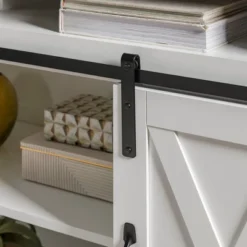 Transitional Sliding Barndoor Highboy TV Stand For TVs Up To 58" - Saracina Home -HOMES: Inside + Out Store GUEST b5a3e537 90f4 4e58 a208 0c36538d1d04