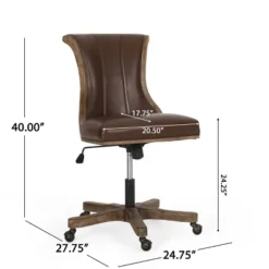 Coulee Contemporary Upholstered Roll Back Swivel Office Chair Dark Brown/Natural - Christopher Knight Home 24 Coulee Contemporary Upholstered Roll Back Swivel Office Chair Dark Brown/Natural - Christopher Knight Home -HOMES: Inside + Out Store GUEST b5c43bc6 3348 4a01 85ce 9caa9e8dcbbf