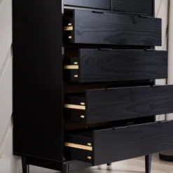 Mid-Century Modern Solid Wood 6 Drawer Vertical Dresser - Saracina Home -HOMES: Inside + Out Store GUEST b5fe320b c3da 49e6 985f 60a942767455