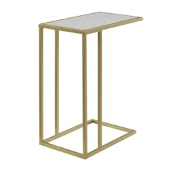 23" Modern Rectangle Two-Tone C Side Table With Metal Base - Saracina Home 19 23" Modern Rectangle Two-Tone C Side Table With Metal Base - Saracina Home -HOMES: Inside + Out Store GUEST b65b9434 3351 4d65 bc48 b2c7d25596f8