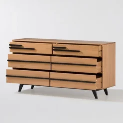 Modern 6 Drawer Double Dresser With Long Handles - Saracina Home 34 Modern 6 Drawer Double Dresser With Long Handles - Saracina Home -HOMES: Inside + Out Store GUEST b6ce59e4 476b 4467 9bca 2337d3686600