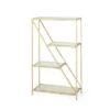 Kokesh Modern Glam Tempered Glass 3 Shelf Asymmetrical Bookcase Gold - Christopher Knight Home