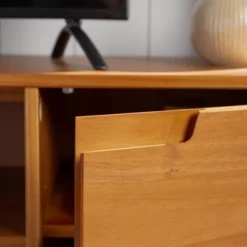 Solid Wood Mid-Century Modern TV Stand For TVs Up To 80" - Saracina Home -HOMES: Inside + Out Store GUEST b78e54f7 947a 4b3c 9e8b b3b9f13c7373