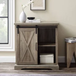 Tertia Industrial Accent Cabinet With Sliding X Barn Door - Saracina Home 18 Tertia Industrial Accent Cabinet With Sliding X Barn Door - Saracina Home -HOMES: Inside + Out Store GUEST b7d39999 32d5 4c0e 8ba6 0546c6b2fcec