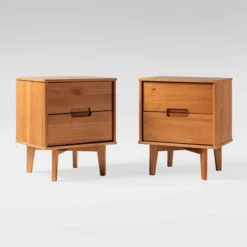 Mid-Century Modern Wood Nightstand - Saracina Home -HOMES: Inside + Out Store GUEST ba155c5a 2d30 4a7d a041 aa93a2472c72