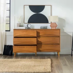 Mid-Century Modern Contoured 6 Drawer Dresser - Saracina Home 28 Mid-Century Modern Contoured 6 Drawer Dresser - Saracina Home -HOMES: Inside + Out Store GUEST ba7b3ae6 3452 443a 9d57 85e8321e0910