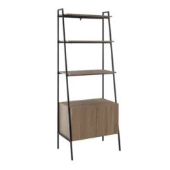 72" Open Shelf And Closed Storage Cabinet Ladder Bookcase - Saracina Home -HOMES: Inside + Out Store GUEST bb53bc77 9ac3 477a ab20 0e515d00902d