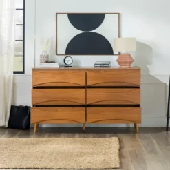 Mid-Century Modern Contoured 6 Drawer Dresser - Saracina Home 29 Mid-Century Modern Contoured 6 Drawer Dresser - Saracina Home -HOMES: Inside + Out Store GUEST bb625515 9b28 47ce aec8 80be9f788699