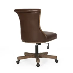 Coulee Contemporary Upholstered Roll Back Swivel Office Chair Dark Brown/Natural - Christopher Knight Home 16 Coulee Contemporary Upholstered Roll Back Swivel Office Chair Dark Brown/Natural - Christopher Knight Home -HOMES: Inside + Out Store GUEST c03648fb 16a5 4f47 8051 bb120f237be5