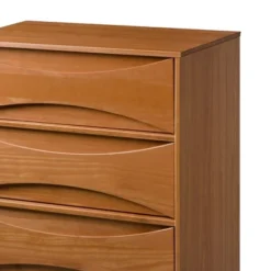 Mid-Century Modern Contoured 5 Drawer Chest Of Drawers - Saracina Home -HOMES: Inside + Out Store GUEST c27c7fcf f0c0 42b6 8b83 888be9d75160