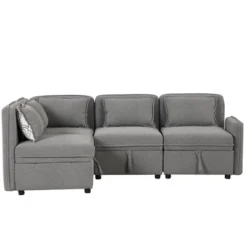122.8" Minimalist Convertible Modular Sofa, Upholstered Sectional Sofa Couch With 5 Pillows-ModernLuxe 24 122.8" Minimalist Convertible Modular Sofa, Upholstered Sectional Sofa Couch With 5 Pillows-ModernLuxe -HOMES: Inside + Out Store GUEST c55d6496 6226 452d a300 c368aa7a8106