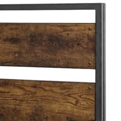 Queen Urban Chic Metal And Wood Plank Bed Brown - Saracina Home -HOMES: Inside + Out Store GUEST c5d1297f 85aa 4822 af1e 1303eb054e5b