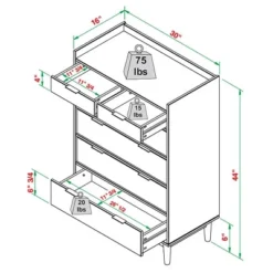 Mid-Century Modern Solid Wood 6 Drawer Vertical Dresser - Saracina Home -HOMES: Inside + Out Store GUEST c61ba0fa 135e 47de 9250 5e732e67fd91