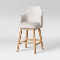 Kinston Swivel Curved Back Upholstered Counter Height Barstool - Threshold™ -HOMES: Inside + Out Store GUEST c82621b6 96ab 44e5 b687 5f1002216c8e