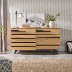 Modern 6 Drawer Double Dresser With Long Handles - Saracina Home 26 Modern 6 Drawer Double Dresser With Long Handles - Saracina Home -HOMES: Inside + Out Store GUEST c8aba4a4 1ca8 4c94 baf3 2404a0c20fb2