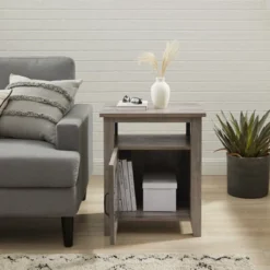 Transitional Classic Windowpane Storage Side Table - Saracina Home -HOMES: Inside + Out Store GUEST cbb37e54 c745 4571 a7b5 4aeb205775c7