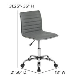 Emma And Oliver Low Back Designer Armless Ribbed Swivel Task Office Chair -HOMES: Inside + Out Store GUEST d0e699da fac0 4ff7 9690 360cf895b260