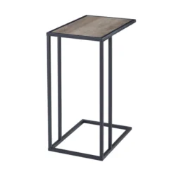 23" Modern Rectangle Two-Tone C Side Table With Metal Base - Saracina Home 18 23" Modern Rectangle Two-Tone C Side Table With Metal Base - Saracina Home -HOMES: Inside + Out Store GUEST d20774fc 5fe4 4fa9 bf5f cf9fd585efd4