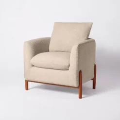Elroy Faux Shearling Accent Chair With Wood Legs - Threshold™ Designed With Studio McGee -HOMES: Inside + Out Store GUEST d2aaa7f2 8c06 44f1 abf1 b3fabc558dc9