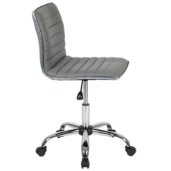 Emma And Oliver Low Back Designer Armless Ribbed Swivel Task Office Chair -HOMES: Inside + Out Store GUEST d394aa10 3e64 4291 bb66 fd26bd217653