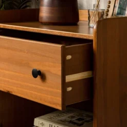 Set Of 2 Katie Transitional Tray Top 1 Drawer Solid Wood Nightstands Caramel - Saracina Home -HOMES: Inside + Out Store GUEST d6c58c76 0690 448a 9554 69c6d963e275