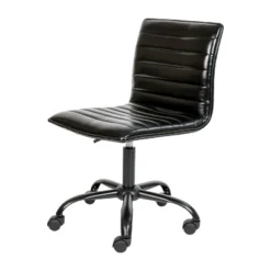 Emma And Oliver Low Back Designer Armless Ribbed Swivel Task Office Chair -HOMES: Inside + Out Store GUEST d6cdbbf8 c011 4365 98a9 c575005da00d