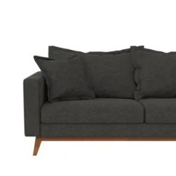 Maryan Pillowback Wood Stretcher Sofa Gray Linen - Room & Joy -HOMES: Inside + Out Store GUEST da265011 62e5 4fb0 855f b56065792a88