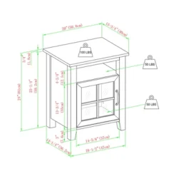 Transitional Classic Windowpane Storage Side Table - Saracina Home -HOMES: Inside + Out Store GUEST dad8aa65 d963 49c7 bda3 78b3efe46282