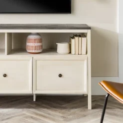 Farmhouse 3 Drawer Wood TV Stand For TVs Up To 65" - Saracina Home 25 Farmhouse 3 Drawer Wood TV Stand For TVs Up To 65" - Saracina Home -HOMES: Inside + Out Store GUEST db616c55 957b 4465 80b7 0cddcd1d7792