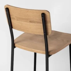 Wood & Steel Bar Stool - Natural/Black - Hearth & Hand™ With Magnolia -HOMES: Inside + Out Store GUEST dd89e9f1 7a47 4584 b4ec a8a659027411