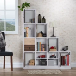 61.5" Hirsch Contemporary Bookcase White - HOMES: Inside + Out -HOMES: Inside + Out Store GUEST deb38657 ba84 4ffa b75f ed6f9f1253cd