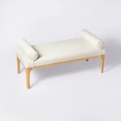 Randolph Bench With Bolster Pillows Linen - Threshold™ Designed With Studio McGee -HOMES: Inside + Out Store GUEST df9c0bbe 939e 489c adae 0e3b5fe3d6f7