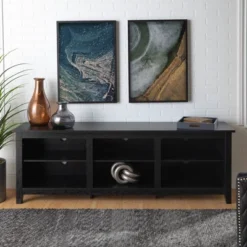 Transitional 6 Cubby Wood Open Storage Wood TV Stand For TVs Up To 80"- Saracina Home 20 Transitional 6 Cubby Wood Open Storage Wood TV Stand For TVs Up To 80"- Saracina Home -HOMES: Inside + Out Store GUEST e1ec3d43 1637 41d5 b7e8 b83712cd51fe