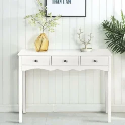 Costway Console Table Hall Table Side Table Desk Accent Table 3 Drawers Entryway White 12 Costway Console Table Hall Table Side Table Desk Accent Table 3 Drawers Entryway White -HOMES: Inside + Out Store GUEST e6e72db3 43b3 42d6 95f8 7e6c90496612
