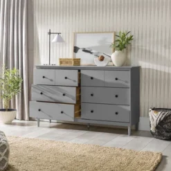 Stiva Classic Mid-Century Modern Horizontal 6 Drawer Dresser - Saracina Home -HOMES: Inside + Out Store GUEST e847531c 2c4a 4097 aef2 3432f53dd370