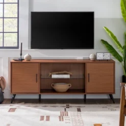 2 Door Mid-Century Modern Wood Storage TV Stand For TVs Up To 65" - Saracina Home 23 2 Door Mid-Century Modern Wood Storage TV Stand For TVs Up To 65" - Saracina Home -HOMES: Inside + Out Store GUEST e87ef0ee c10e 4106 930a 1a5aabd9a0c0
