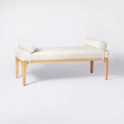 Randolph Bench With Bolster Pillows Linen - Threshold™ Designed With Studio McGee -HOMES: Inside + Out Store GUEST ebdd4b7b 6e57 423c 908a 14e05a7f5b15