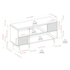 Modern Reeded Door Extendable TV Stand For TVs Up To 50" - Saracina Home -HOMES: Inside + Out Store GUEST ed00bd4f d172 4e6a 8f8e 03cd201c95f3