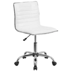 Emma And Oliver Low Back Designer Armless Ribbed Swivel Task Office Chair -HOMES: Inside + Out Store GUEST ef27e240 afc6 4ff8 9de8 1a3f3578ed1b