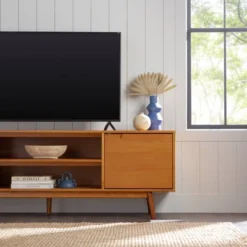 Solid Wood Mid-Century Modern TV Stand For TVs Up To 80" - Saracina Home -HOMES: Inside + Out Store GUEST f09c7b08 f76c 453d bb2f 0629cfb1822f