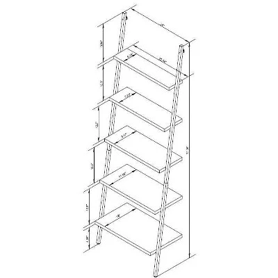 72" Loring 5 Shelf Leaning Bookshelf - Threshold™ 7 72" Loring 5 Shelf Leaning Bookshelf - Threshold™ - Image 5
